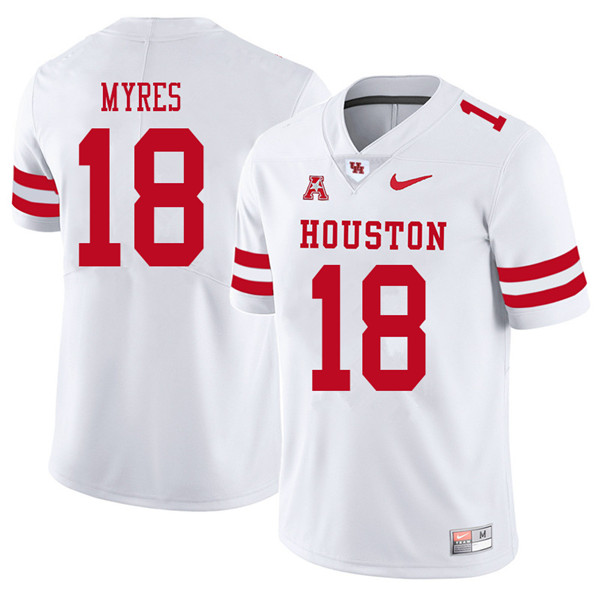 2018 Men #18 Alexander Myres Houston Cougars College Football Jerseys Sale-White - Click Image to Close